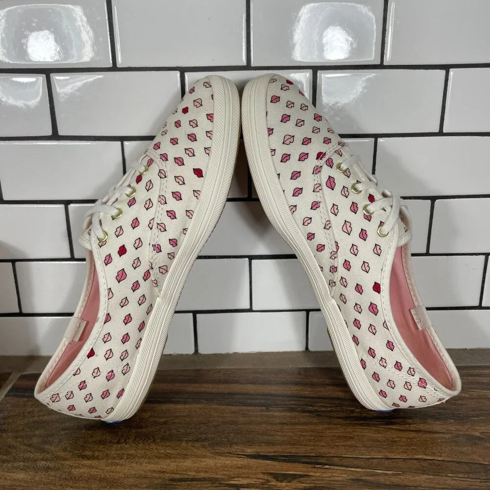 Keds x Kate Spade Champion Lips Shoes Womens Size 8 Multicolor Low Top Sneakers